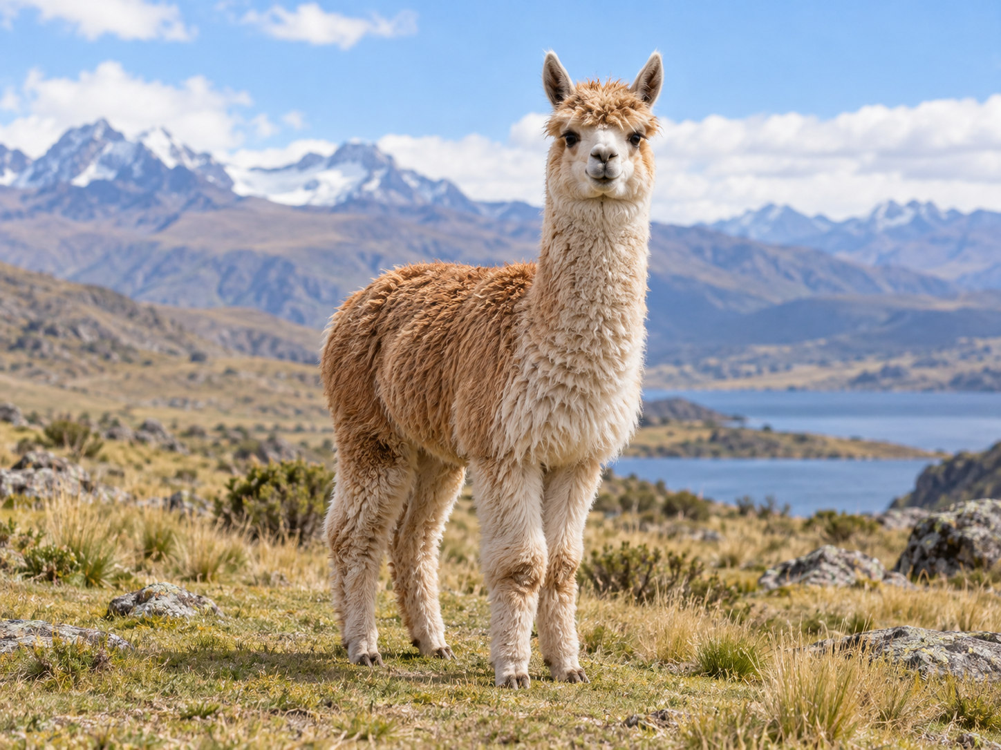 AI-generated animal illustration: Alpaca