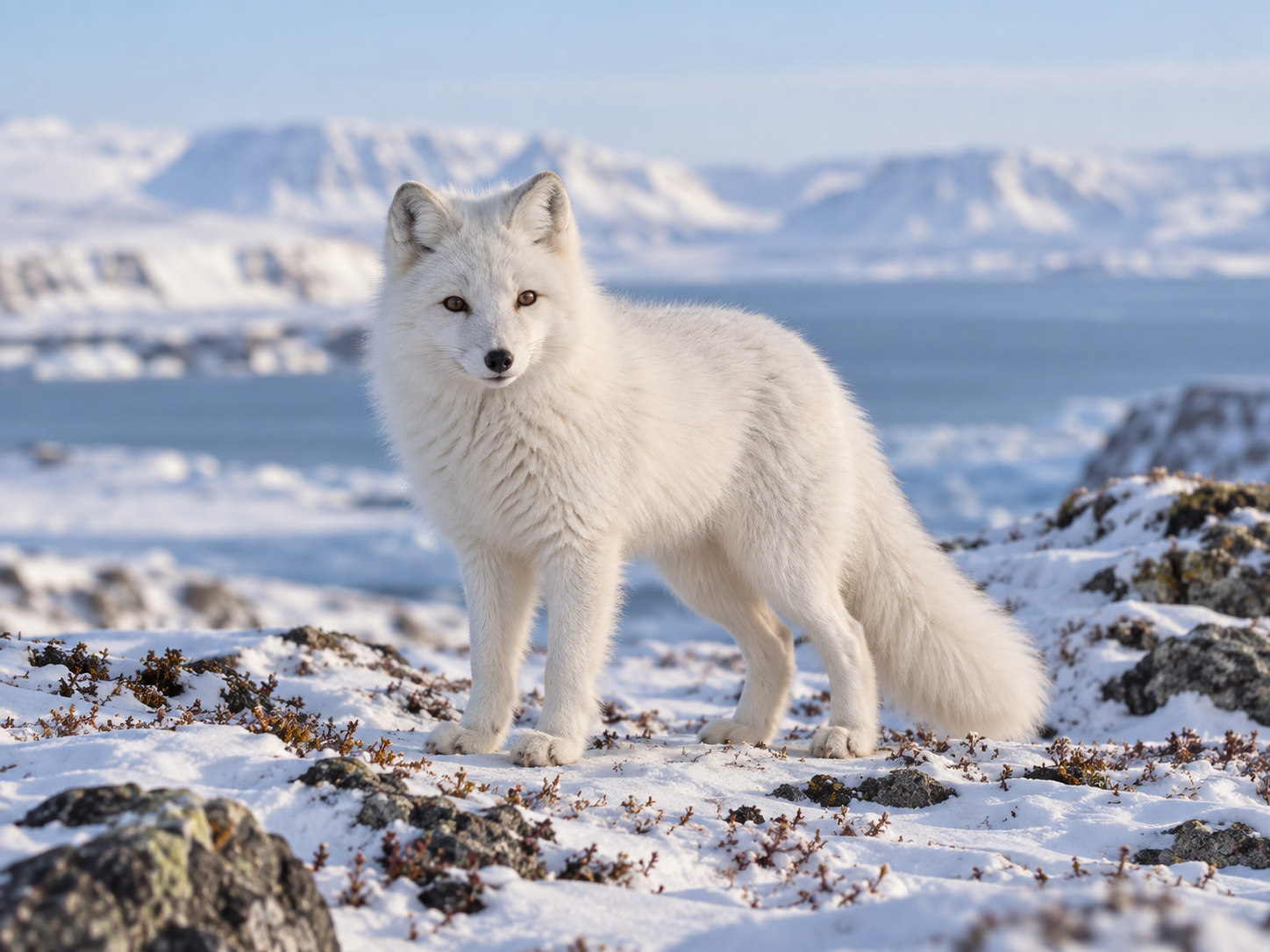 AI-generated animal illustration: Arctic fox