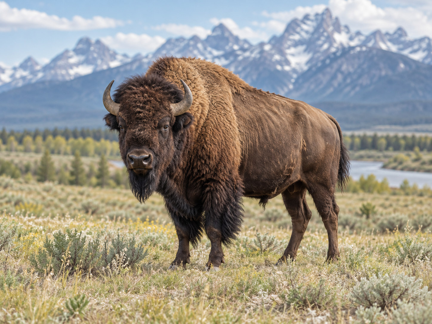 AI-generated animal illustration: Bison
