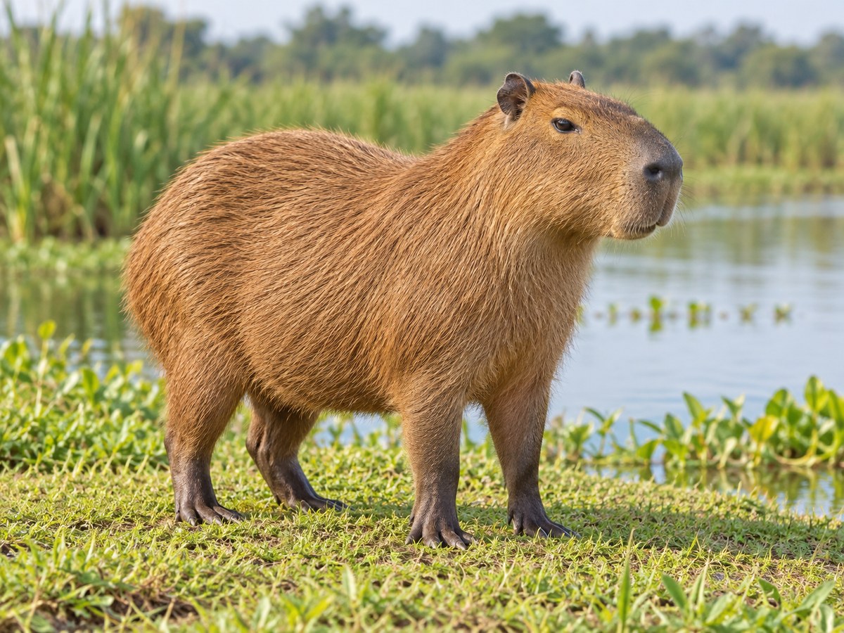 AI-generated animal illustration: Capybara