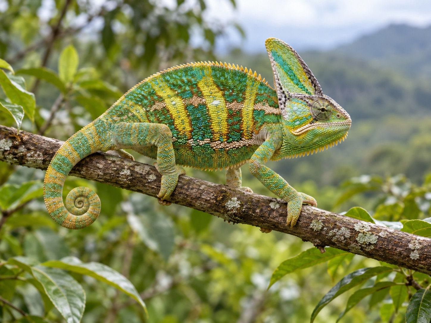 AI-generated animal illustration: Chameleon