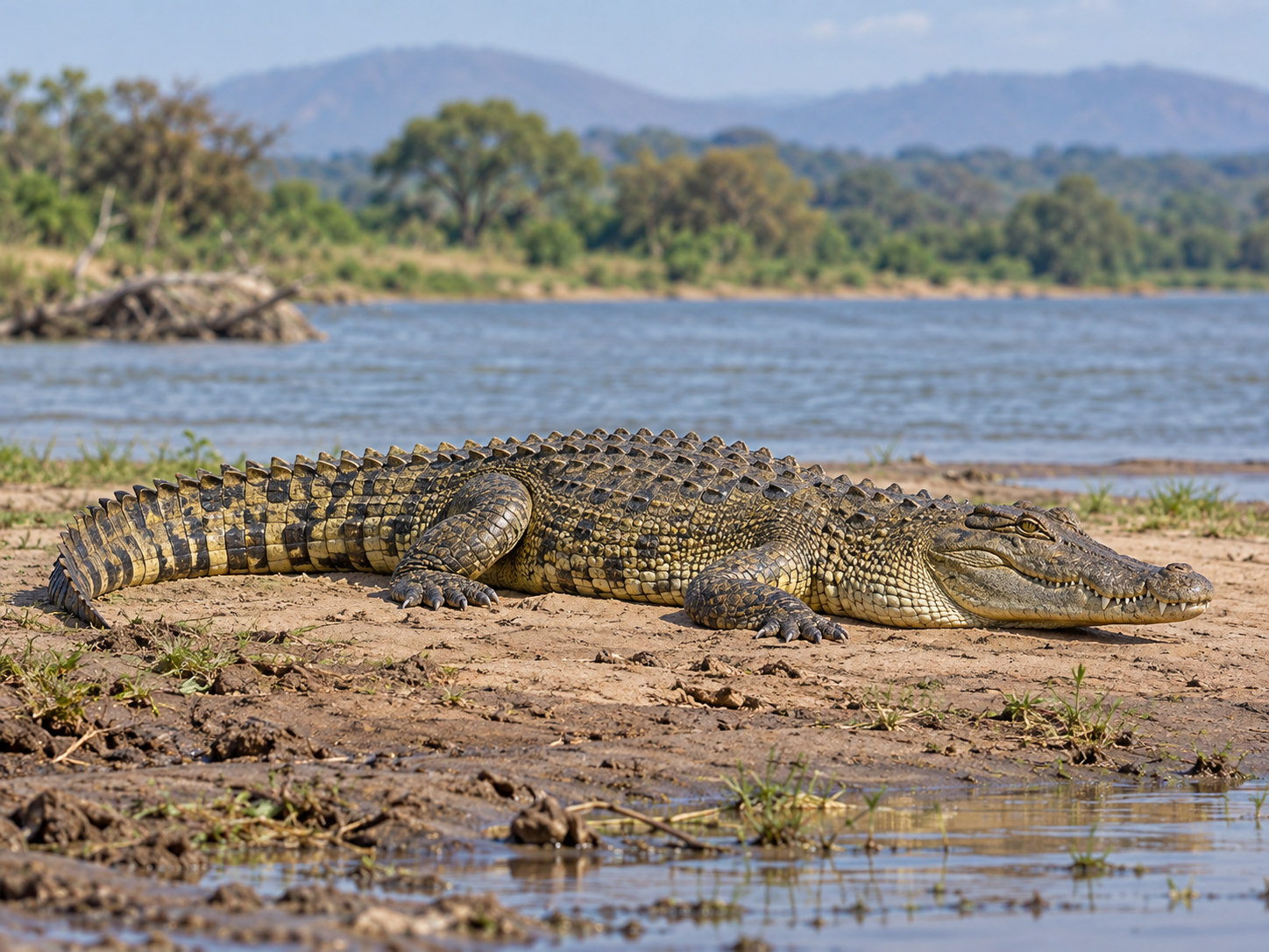 AI-generated animal illustration: Crocodile