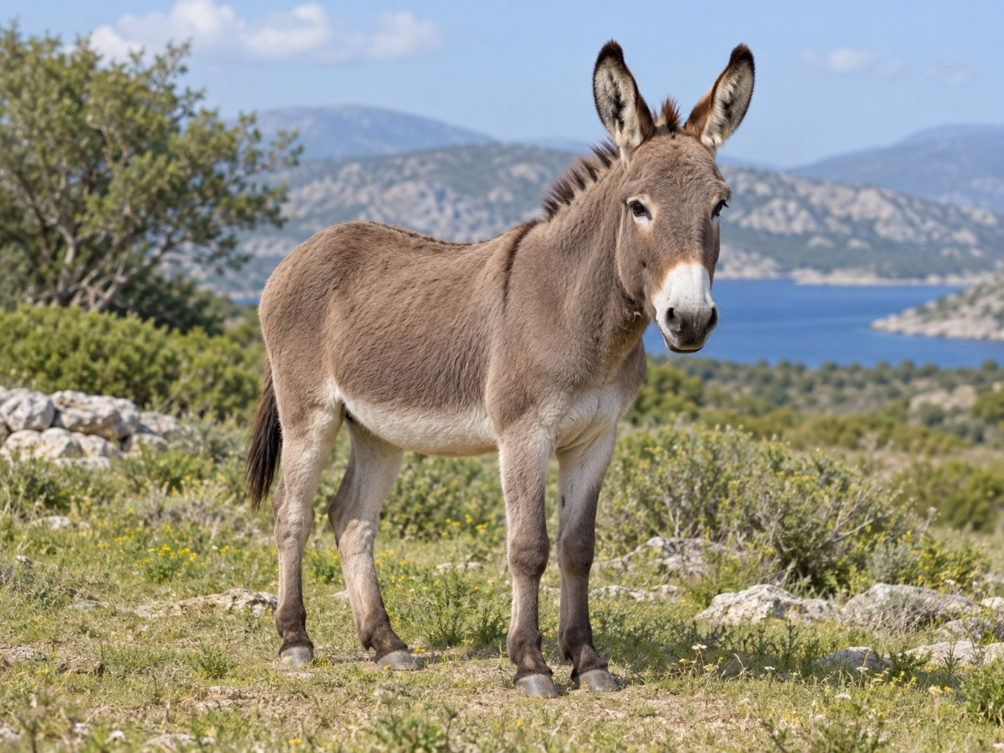 AI-generated animal illustration: Donkey