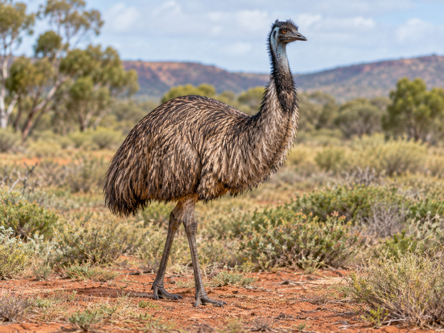 AI-generated animal illustration: Emu