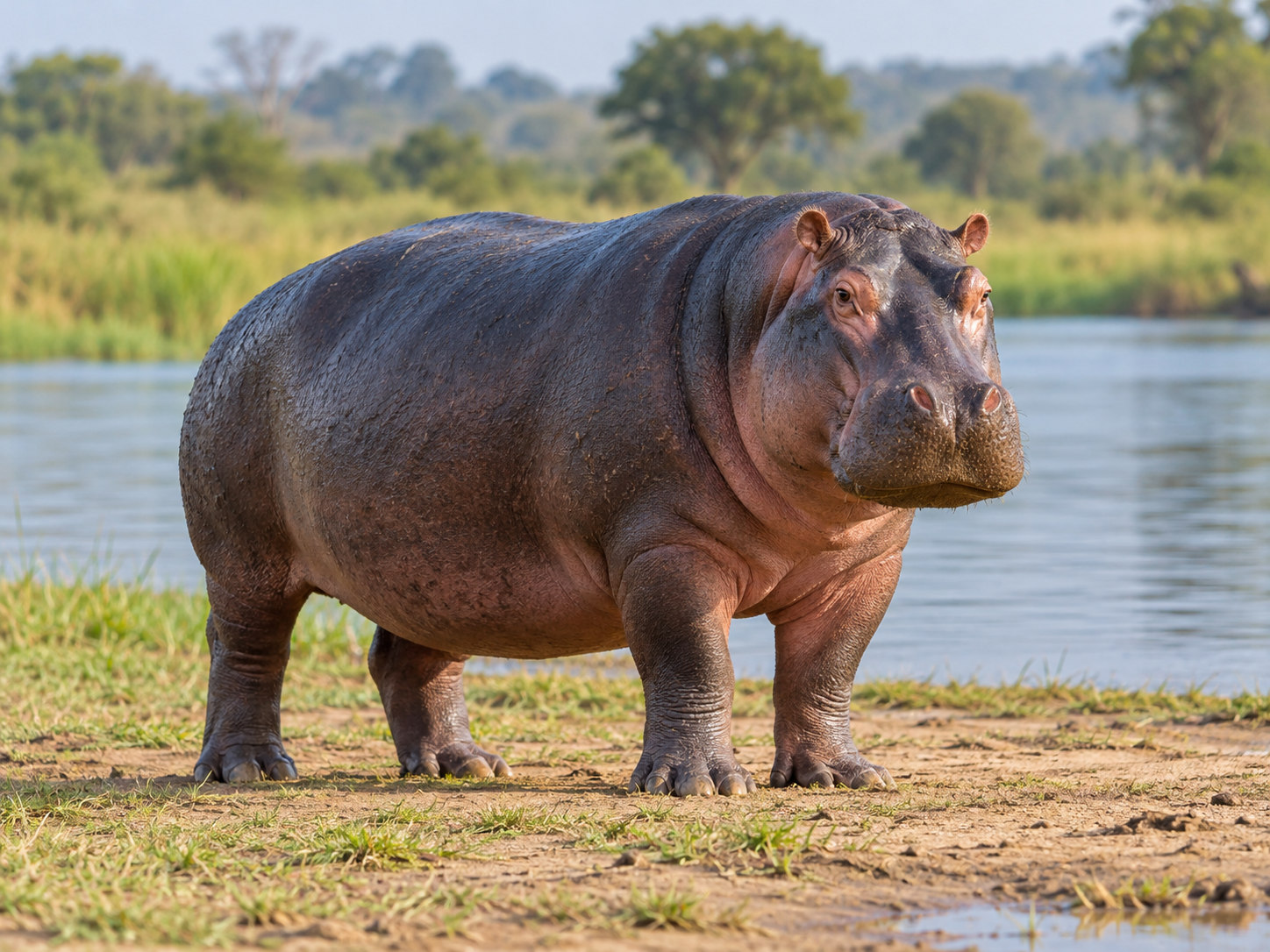 AI-generated animal illustration: Hippopotamus