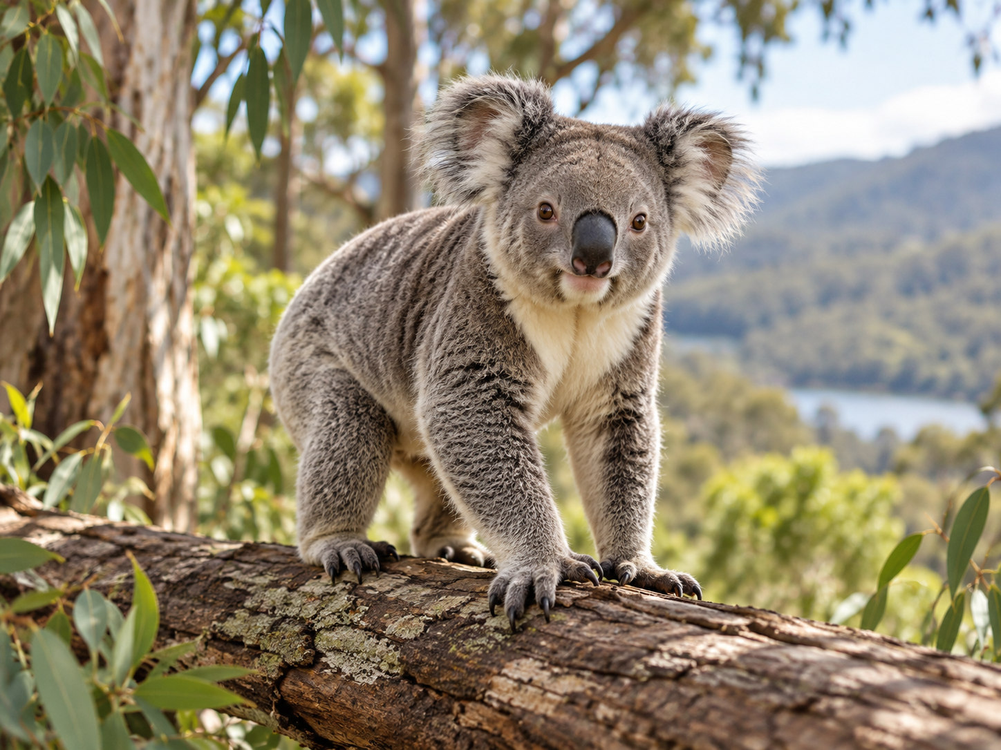A realistic generated image of a koala, from a Peekawild learning card