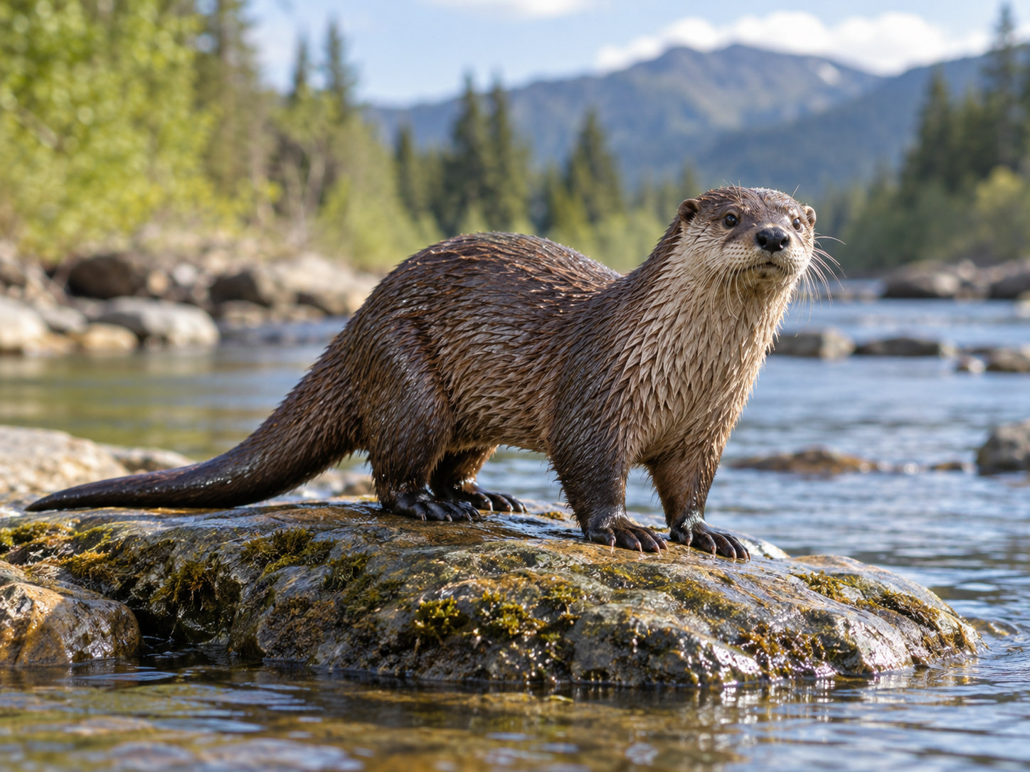 AI-generated animal illustration: Otter