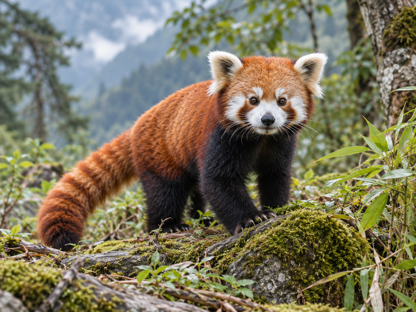AI-generated animal illustration: Red panda