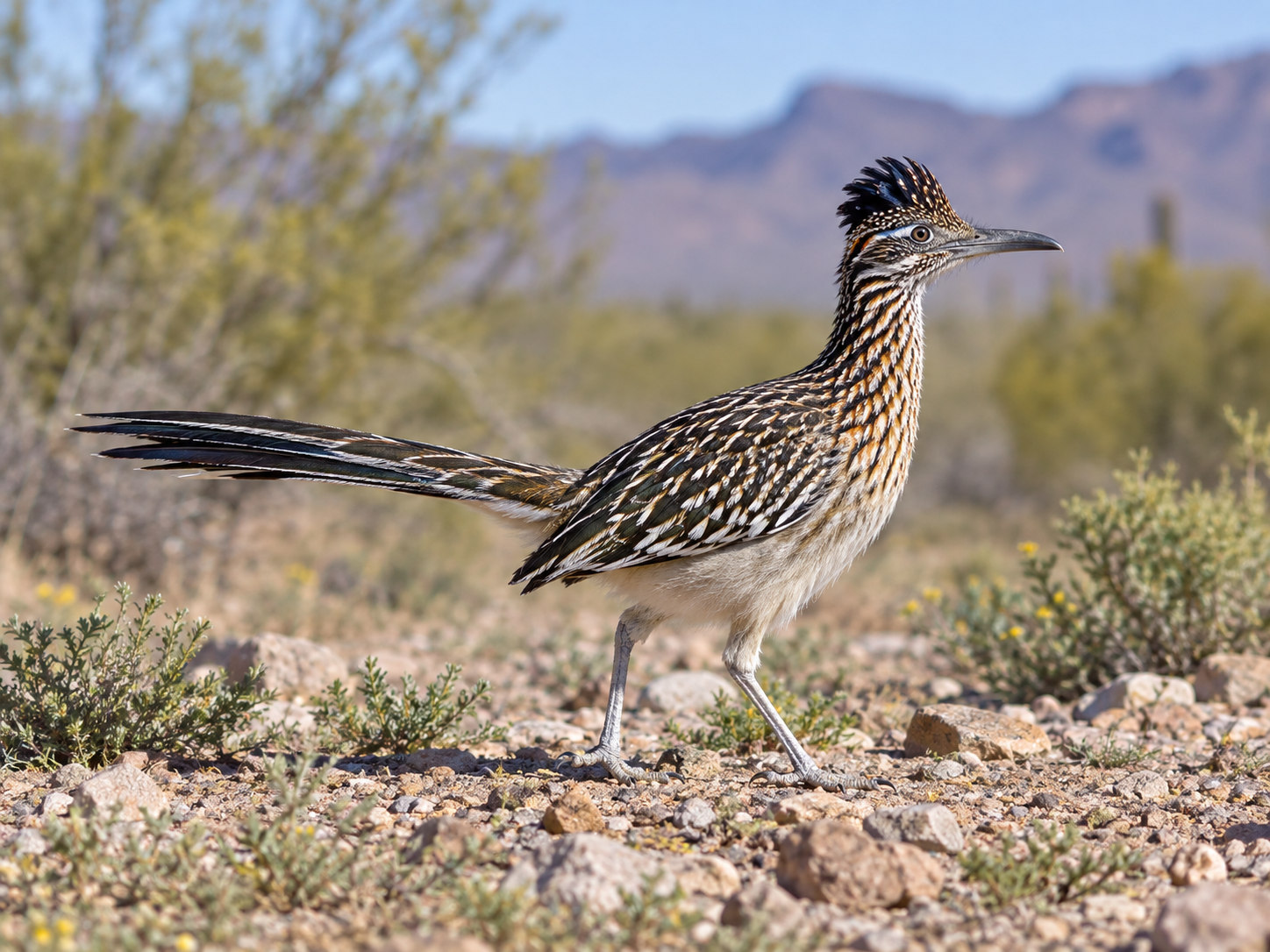 AI-generated animal illustration: Roadrunner