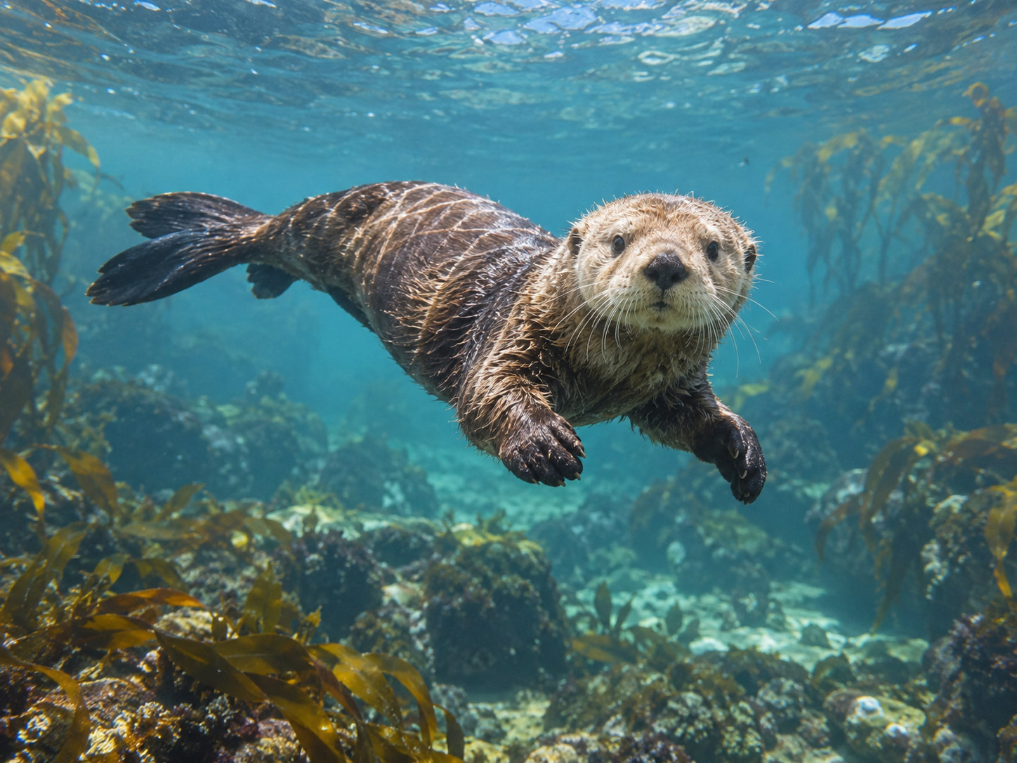 AI-generated animal illustration: Sea otter