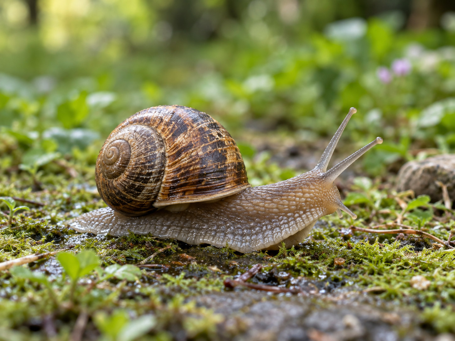 AI-generated animal illustration: Snail