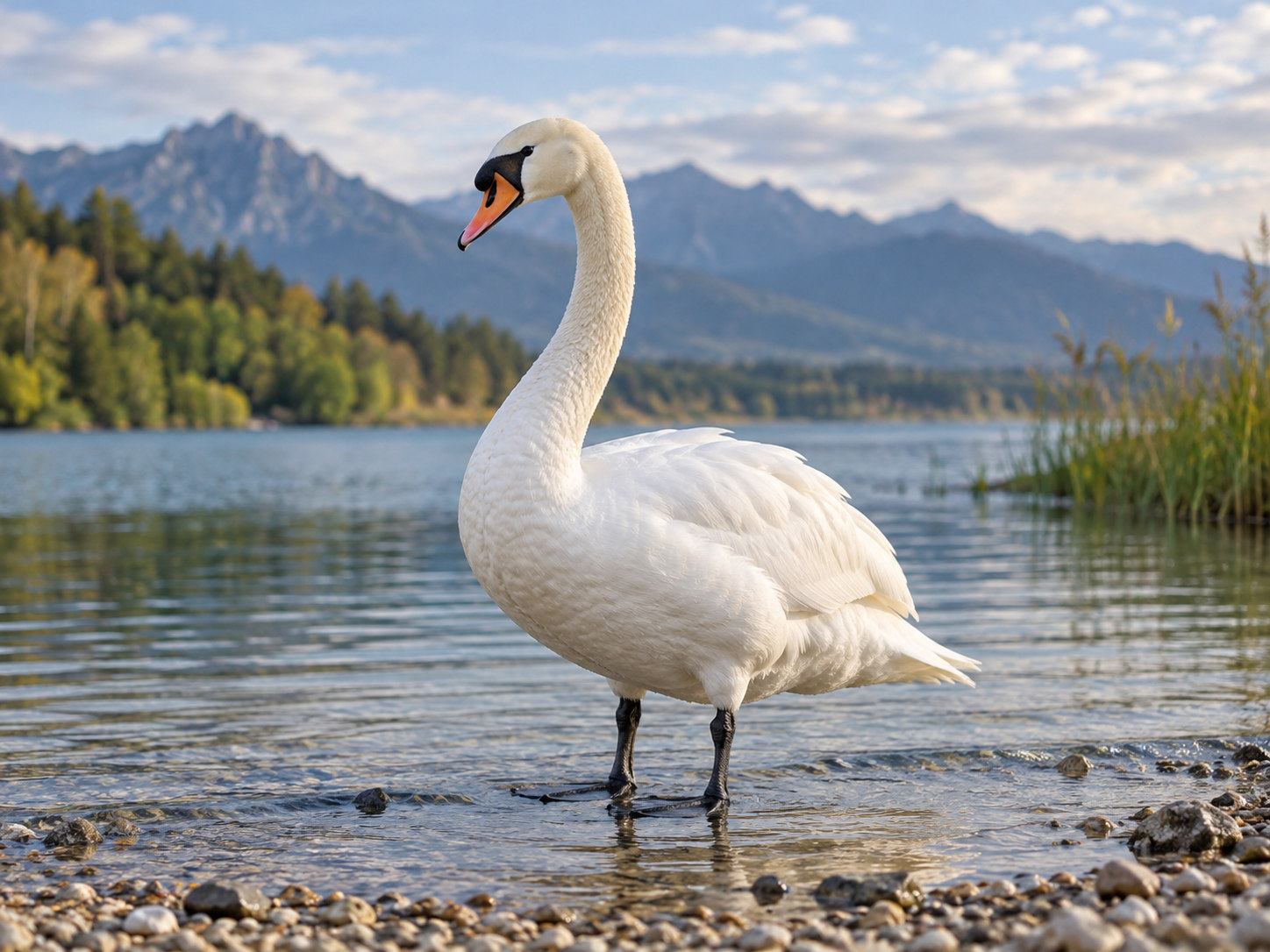 AI-generated animal illustration: Swan