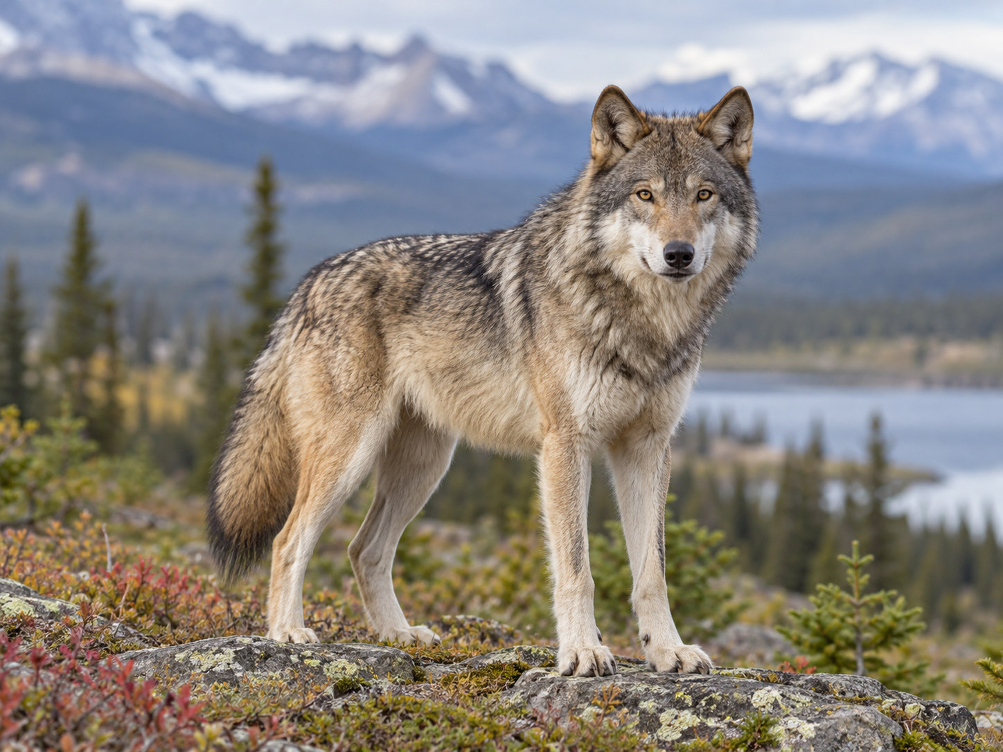 AI-generated animal illustration: Wolf